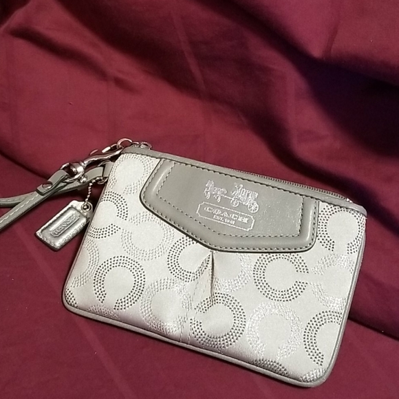 Silver Glitter Coach Wristlet - Picture 2 of 4